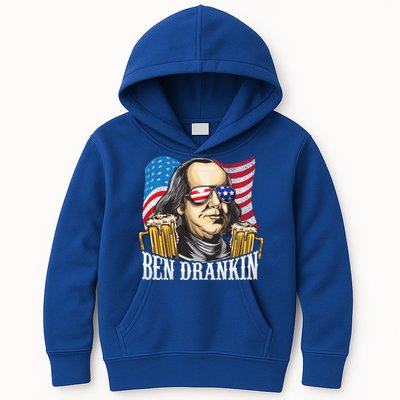 Ben Drankin! Funny Benjamin Franklin July 4th Beer Gift Cool Gift Kids Hoodie