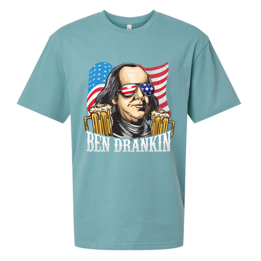 Ben Drankin! Funny Benjamin Franklin July 4th Beer Gift Cool Gift Sueded Cloud Jersey T-Shirt