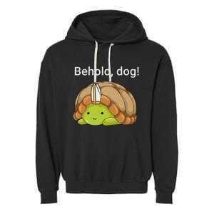 Behold Dog Funny Urtle Wearing A Priest Hat Garment-Dyed Fleece Hoodie