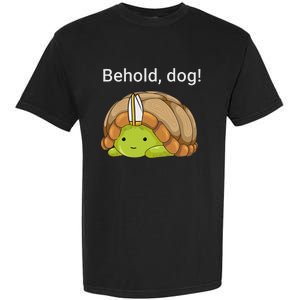 Behold Dog Funny Urtle Wearing A Priest Hat Garment-Dyed Heavyweight T-Shirt