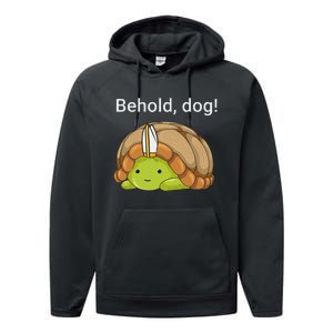 Behold Dog Funny Urtle Wearing A Priest Hat Performance Fleece Hoodie