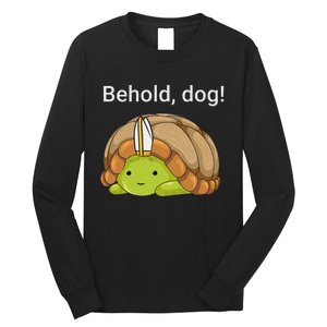 Behold Dog Funny Urtle Wearing A Priest Hat Long Sleeve Shirt