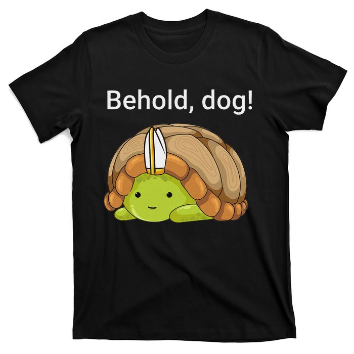 Behold Dog Funny Urtle Wearing A Priest Hat T-Shirt