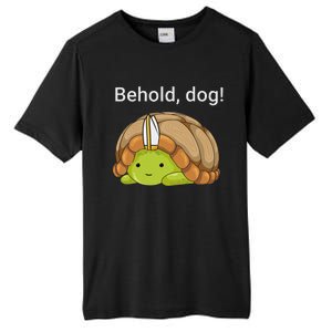 Behold Dog Funny Urtle Wearing A Priest Hat Tall Fusion ChromaSoft Performance T-Shirt