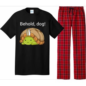 Behold Dog Funny Urtle Wearing A Priest Hat Pajama Set