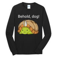 Behold Dog Funny Urtle Wearing A Priest Hat Tall Long Sleeve T-Shirt