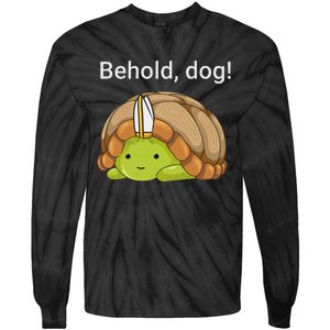 Behold Dog Funny Urtle Wearing A Priest Hat Tie-Dye Long Sleeve Shirt