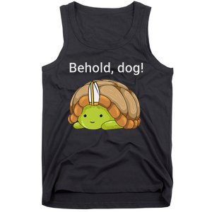 Behold Dog Funny Urtle Wearing A Priest Hat Tank Top