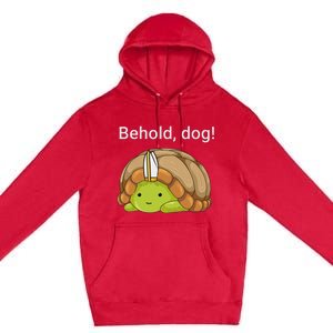 Behold Dog Funny Urtle Wearing A Priest Hat Premium Pullover Hoodie