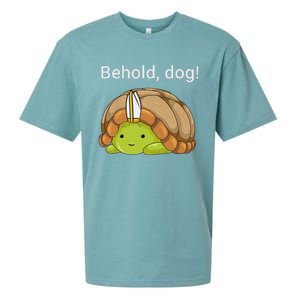 Behold Dog Funny Urtle Wearing A Priest Hat Sueded Cloud Jersey T-Shirt