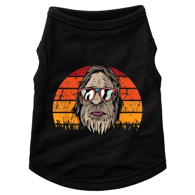 Bigfoot Dad Fathers Day Retro Vintage Sasquatch Yeti Papa Doggie Tank