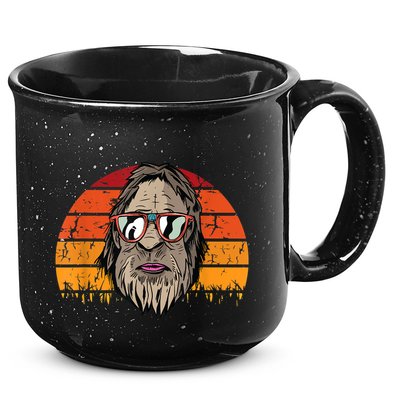 Bigfoot Dad Fathers Day Retro Vintage Sasquatch Yeti Papa 15oz Campfire Ceramic Mug