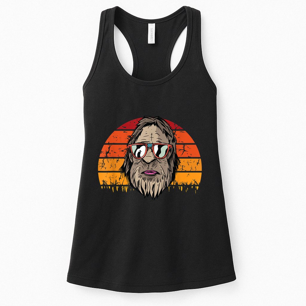 Bigfoot Dad Fathers Day Retro Vintage Sasquatch Yeti Papa Womens Tank Top