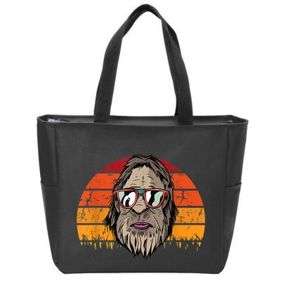 Bigfoot Dad Fathers Day Retro Vintage Sasquatch Yeti Papa Zip Tote Bag