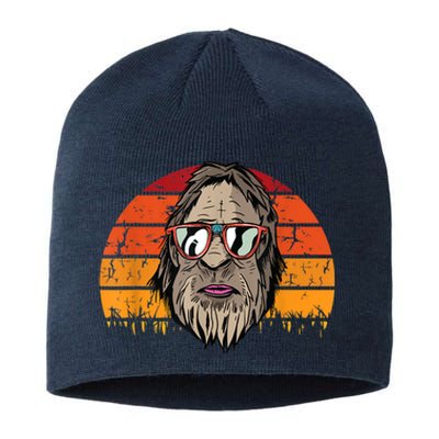 Bigfoot Dad Fathers Day Retro Vintage Sasquatch Yeti Papa Sustainable Beanie