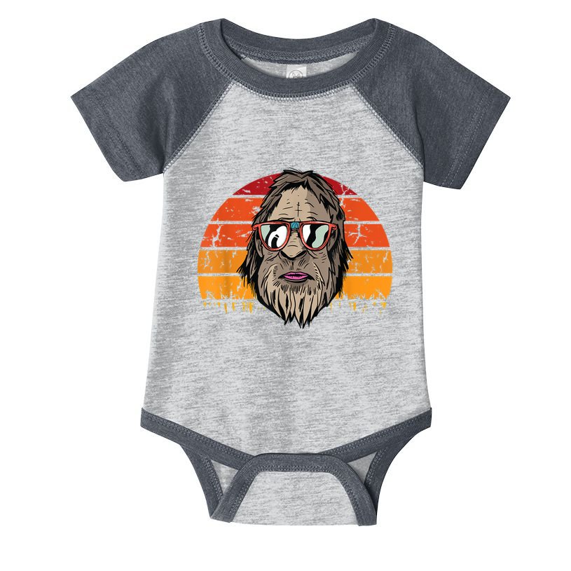Bigfoot Dad Fathers Day Retro Vintage Sasquatch Yeti Papa Infant Baby Jersey Bodysuit