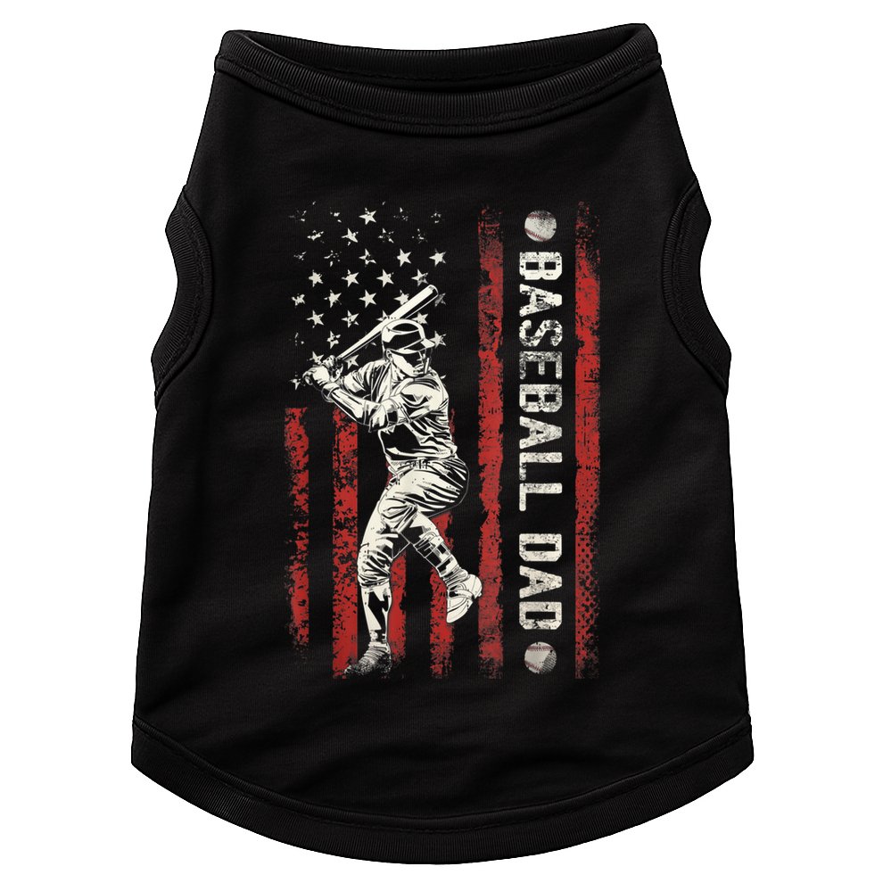 Baseball Dad Flag Gifts Dad Men Baseball Fathers Day Doggie Tank