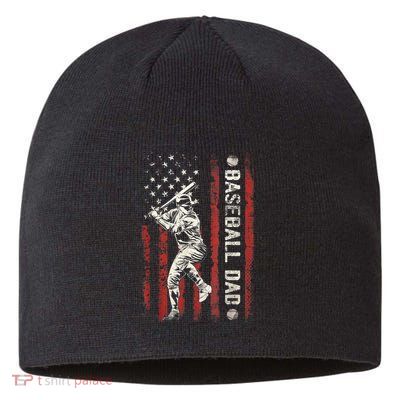 Baseball Dad Flag Gifts Dad Men Baseball Fathers Day Sustainable Beanie