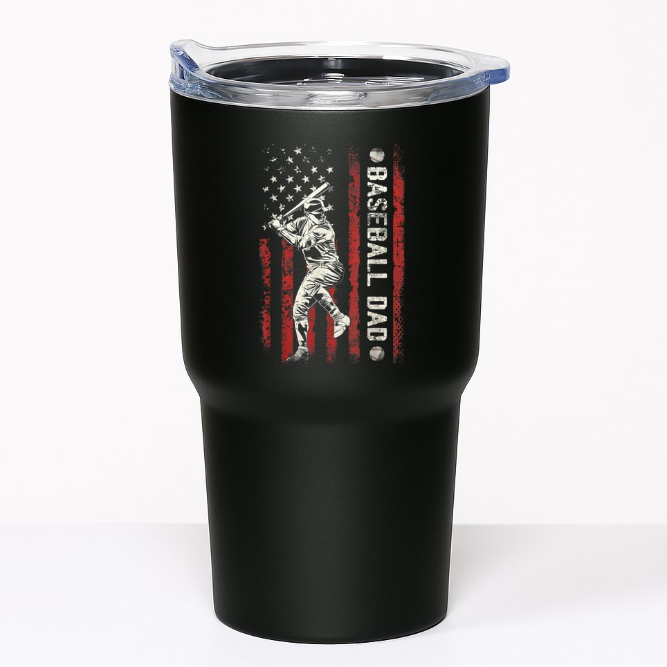 Baseball Dad Flag Gifts Dad Men Baseball Fathers Day Tumbler