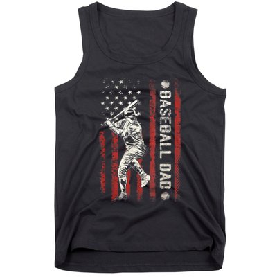 Baseball Dad Flag Gifts Dad Men Baseball Fathers Day Tank Top