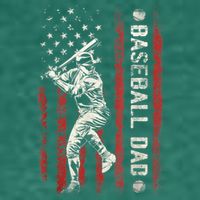 Baseball Dad Flag Gifts Dad Men Baseball Fathers Day Kids T-Shirt