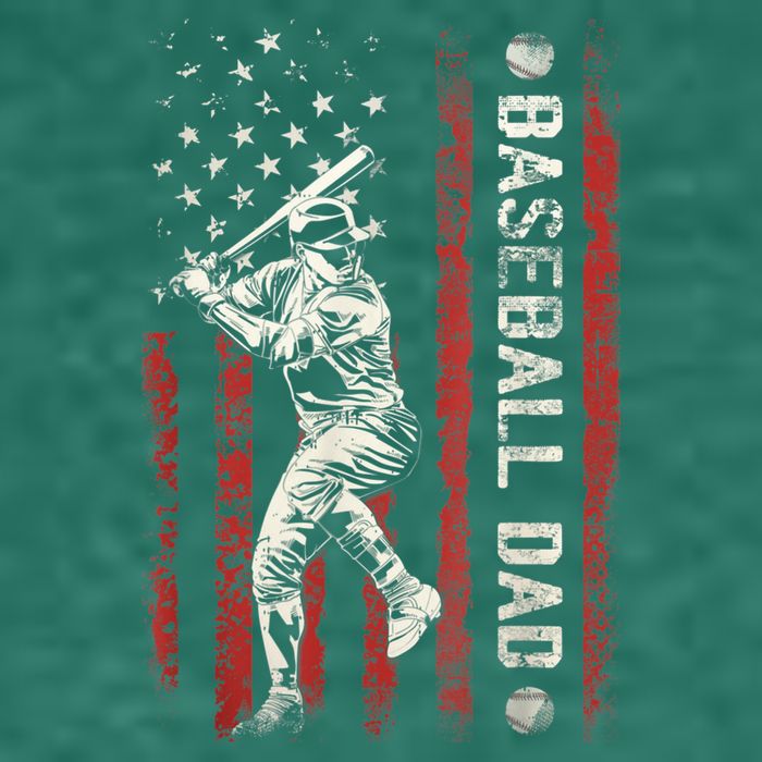 Baseball Dad Flag Gifts Dad Men Baseball Fathers Day Kids T-Shirt
