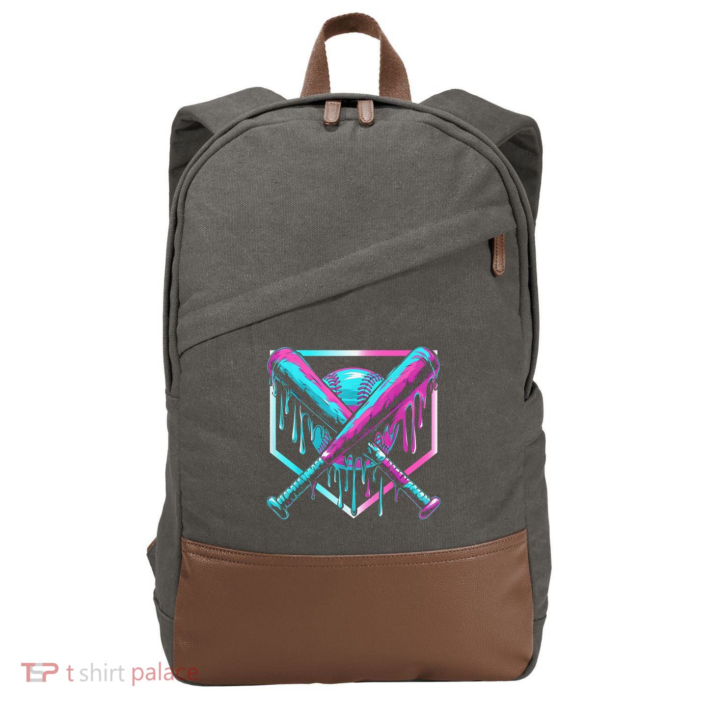 Baseball Drip For Boy Ice Cream Drip Y.o.u.t.h. Boy Baseball Cotton Canvas Backpack