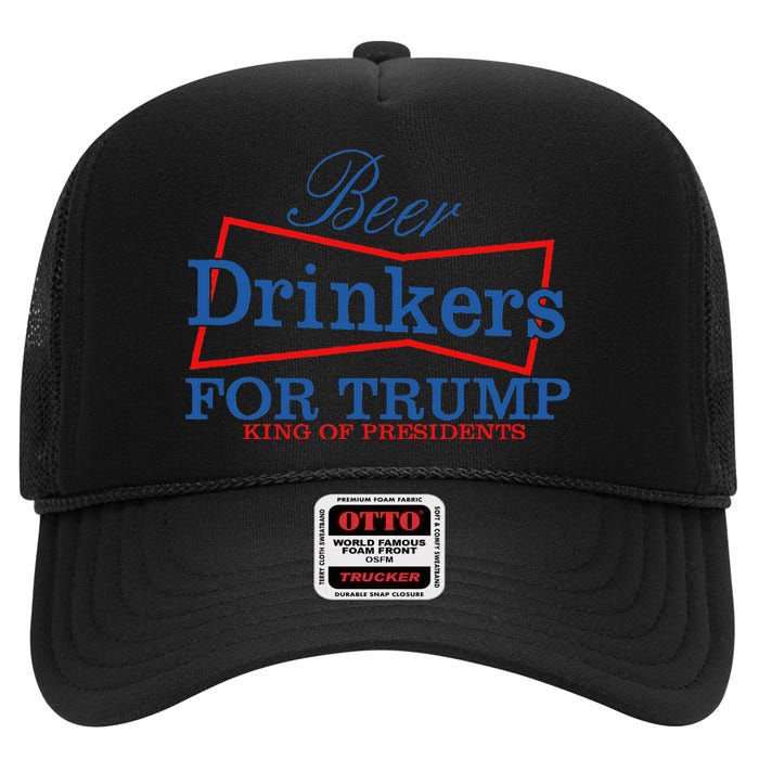 Beer Drinkers For Trump Presidential Support High Crown Mesh Back Trucker Hat