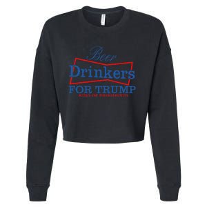 Beer Drinkers For Trump Presidential Support Cropped Pullover Crew