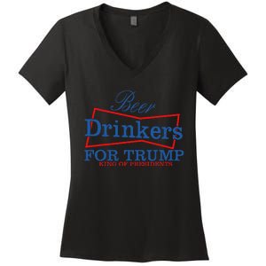 Beer Drinkers For Trump Presidential Support Women's V-Neck T-Shirt