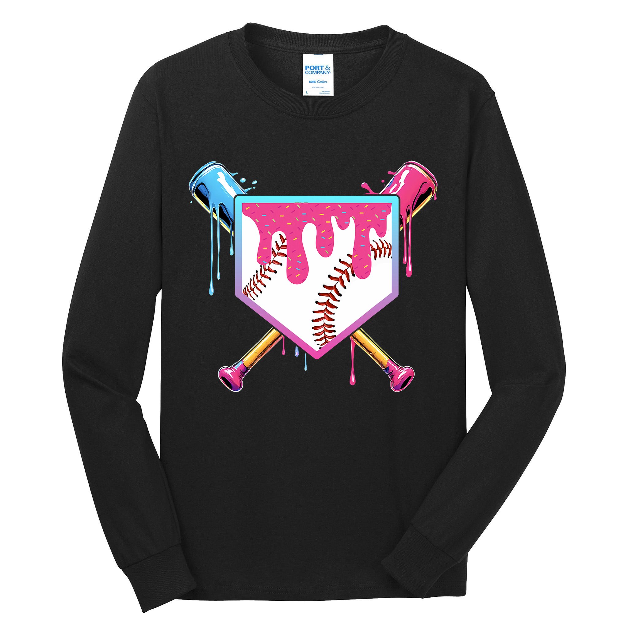 Baseball Drip For Boy Ice Cream Drip Baseball  Tall Long Sleeve T-Shirt
