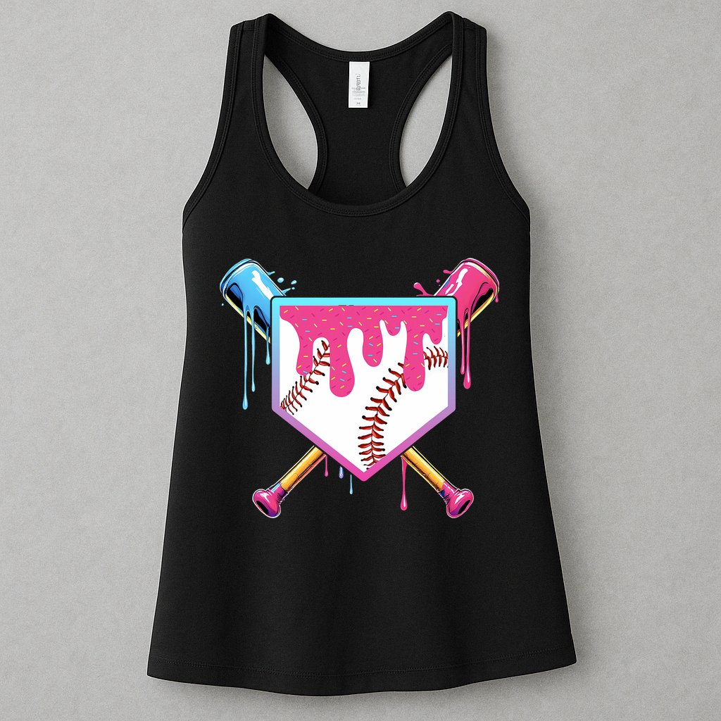 Baseball Drip For Boy Ice Cream Drip Baseball  Womens Tank Top