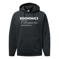 Bidenomics Definition Funny AntiBiden Performance Fleece Hoodie