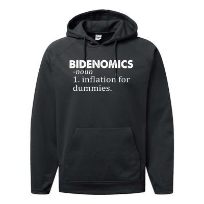 Bidenomics Definition Funny AntiBiden Performance Fleece Hoodie