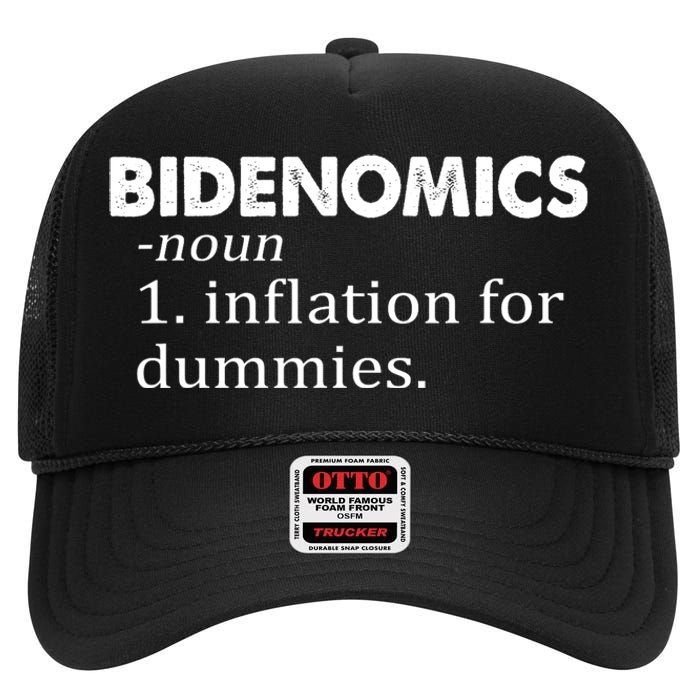 Bidenomics Definition Funny AntiBiden High Crown Mesh Back Trucker Hat