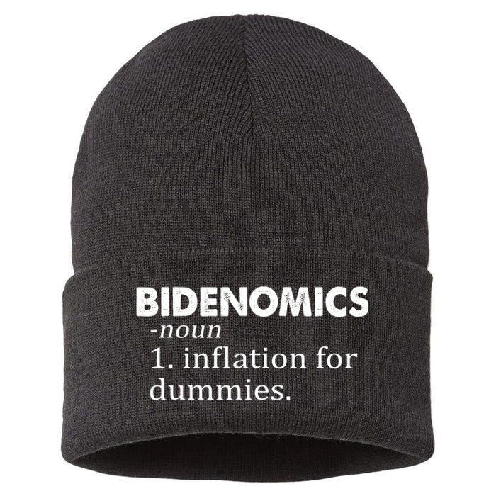 Bidenomics Definition Funny AntiBiden Sustainable Knit Beanie