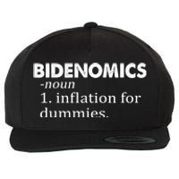 Bidenomics Definition Funny AntiBiden Wool Snapback Cap