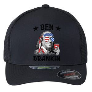 Ben Drankin Funny 4th Of July Flexfit Unipanel Trucker Cap