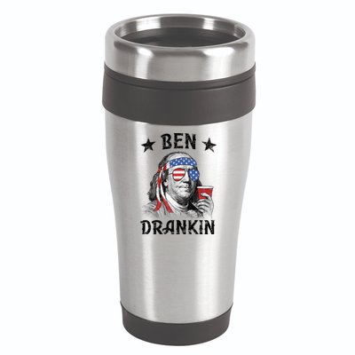 Ben Drankin Funny 4th Of July 16oz Travel Tumbler