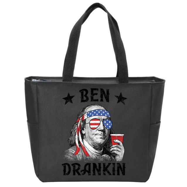 Ben Drankin Funny 4th Of July Zip Tote Bag