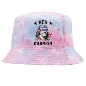 Ben Drankin Funny 4th Of July Tie-Dyed Bucket Hat