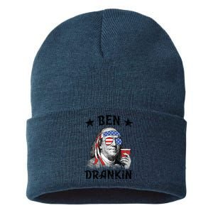 Ben Drankin Funny 4th Of July Sustainable Knit Beanie