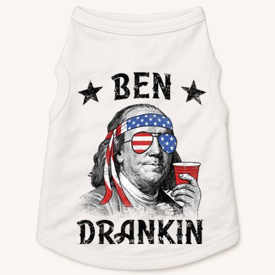 Ben Drankin Funny 4th Of July Doggie Tank