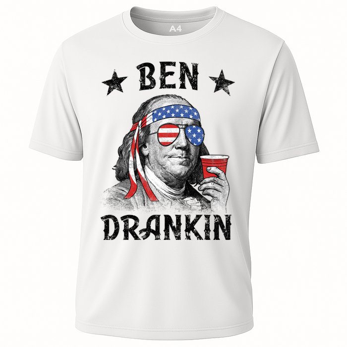 Ben Drankin Funny 4th Of July Cooling Performance Crew T-Shirt