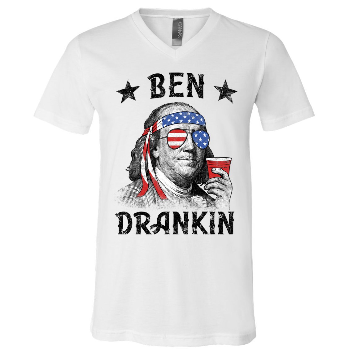 Ben Drankin Funny 4th Of July V-Neck T-Shirt