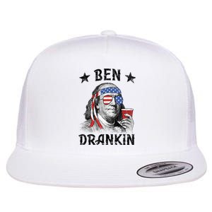 Ben Drankin Funny 4th Of July Flat Bill Trucker Hat