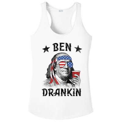 Ben Drankin Funny 4th Of July Ladies PosiCharge Competitor Racerback Tank
