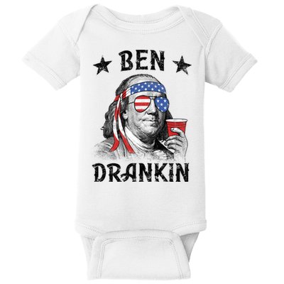 Ben Drankin Funny 4th Of July Baby Bodysuit