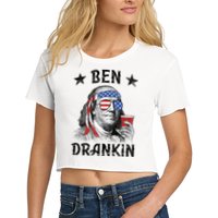 Ben Drankin Funny 4th Of July Women's Crop Top Tee