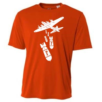 Bomber Dropping F Bombs Funny Cooling Performance Crew T-Shirt